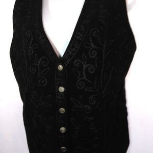 VTG Jane Ashley Real Leather Suede  Vest Sz M